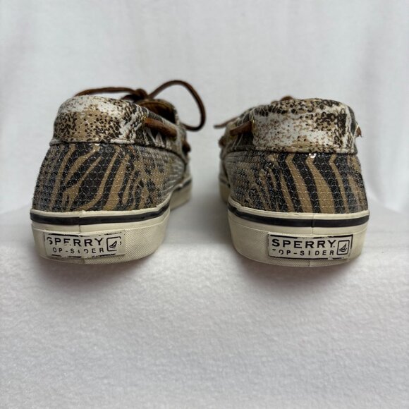 Sperry Top Sider Bahama Animal Print Sequined Boat Shoe Women’s Size 8.5 - Picture 7 of 9